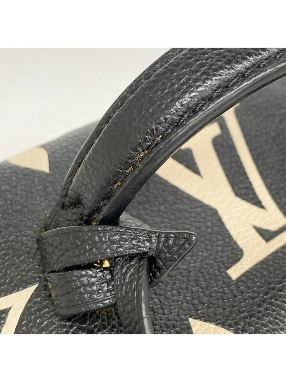Louis Vuitton Vanity Bag Monogram Empreinte Bicolor PM Black Beige 2-Way